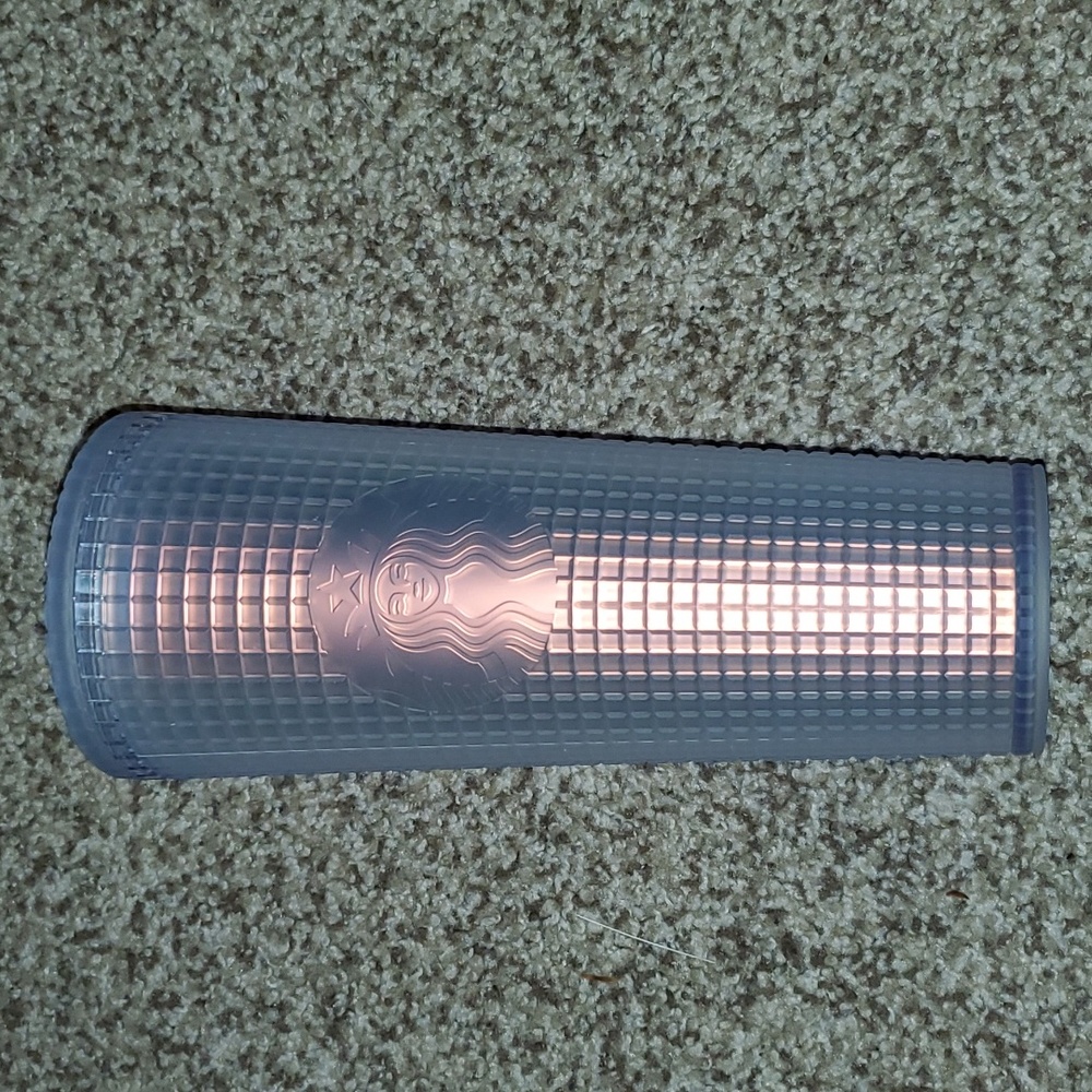 Starbucks Spring Soft Touch White Frosted Pearl Grid Iridescent Tumbler